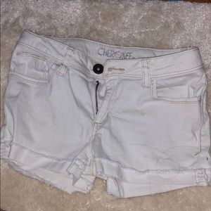 White jean shorts